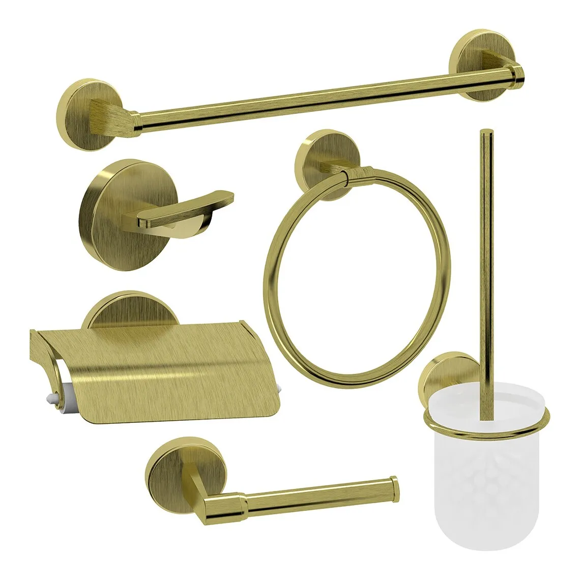 

Коллекция аксессуаров для ванной комнаты Paros под старое золото El Corte Inglés