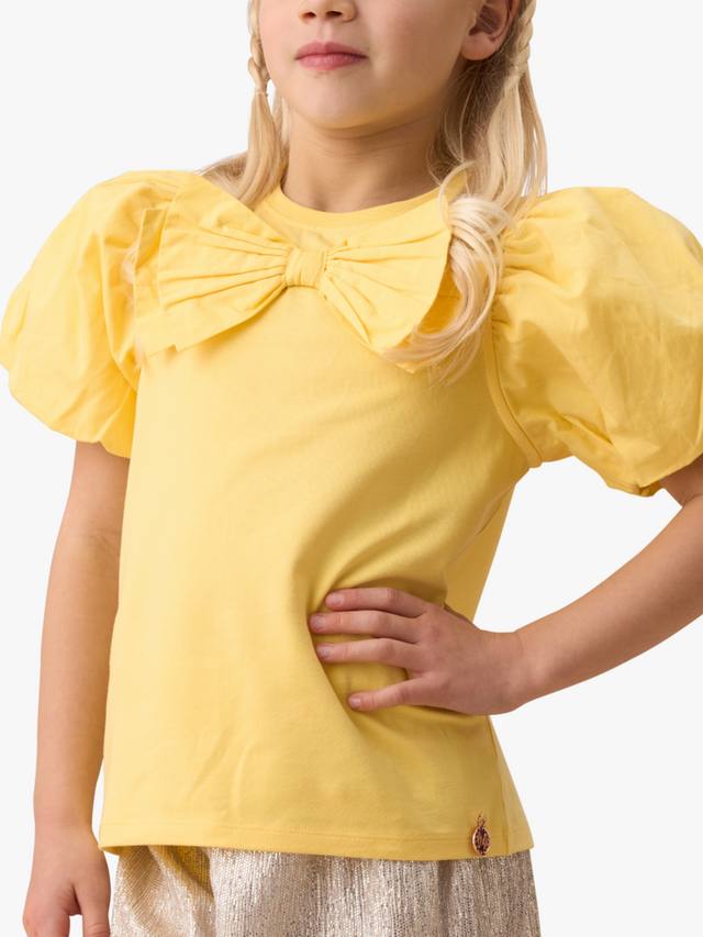 

Детский топ с пышными рукавами и бантом Angel & Rocket, Yellow