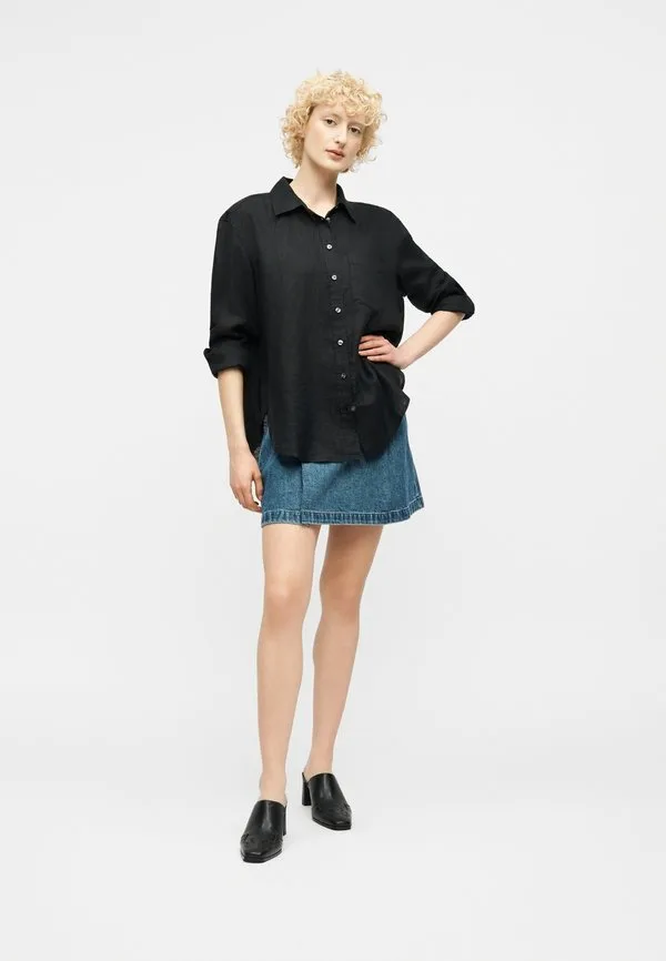 Свободная рубашка-блузка на пуговицах Gap, Black — фото 2