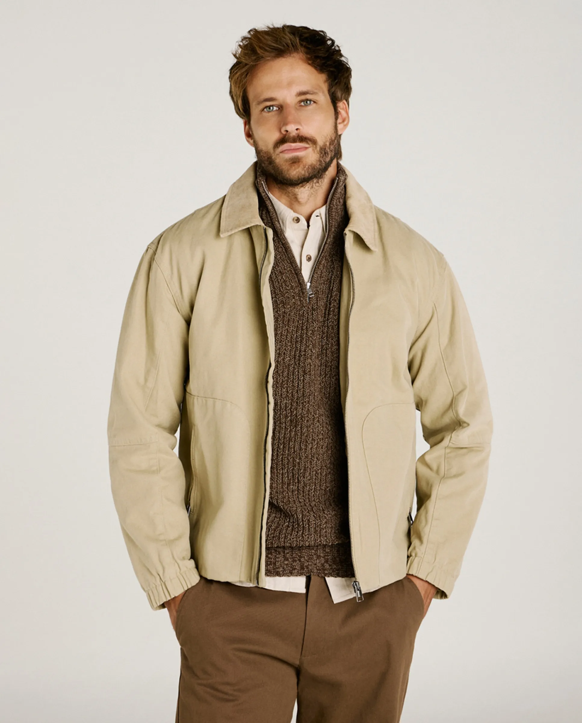 

Мужская куртка с классическим воротником, стандартного кроя Only & Sons, бежевый