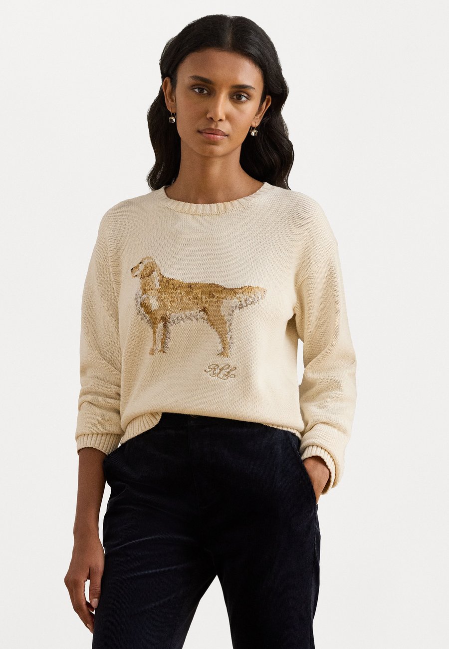 

Джемпер Lauren Ralph Lauren INTARSIA KNIT GOLDEN RETRIEVER SWEATER, Mascarpone Cream/Off-White