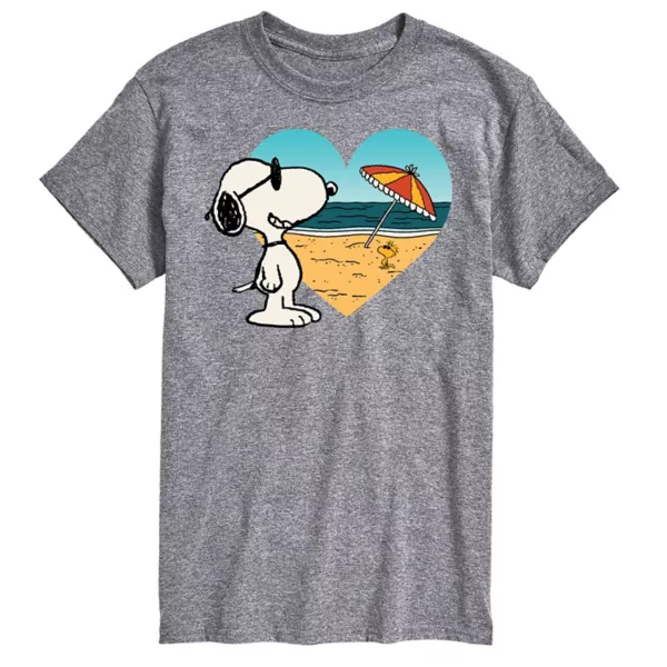 

Футболка с пляжным принтом Snoopy и надписью "At heart" для высоких и полных Licensed Character, серый