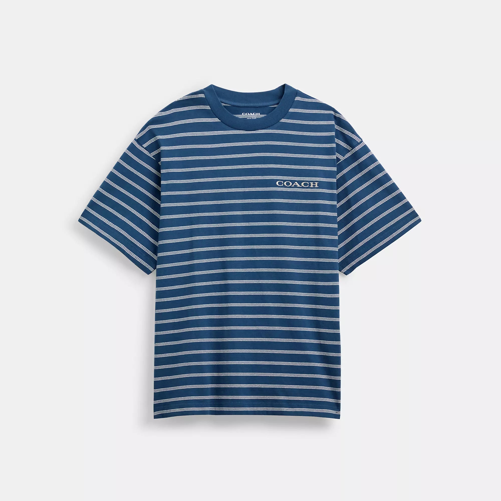 

Футболка Coach Outlet Stripe из органического хлопка, цвет dark denim