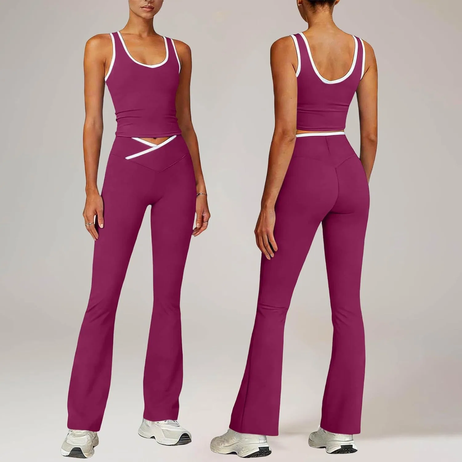 Спортивный костюм V-образный вырез, бренд Generic, Purple — фото 2