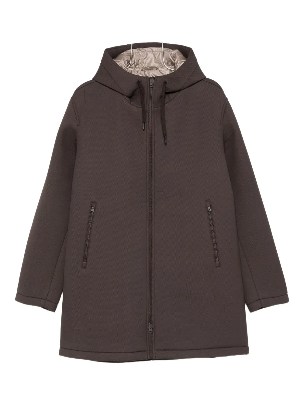 

Пальто на молнии с капюшоном Herno, коричневый