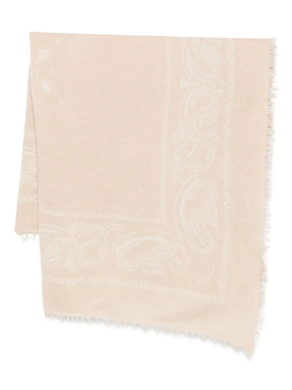 

Шарф с бахромой и принтом пейсли Liska, бежевый