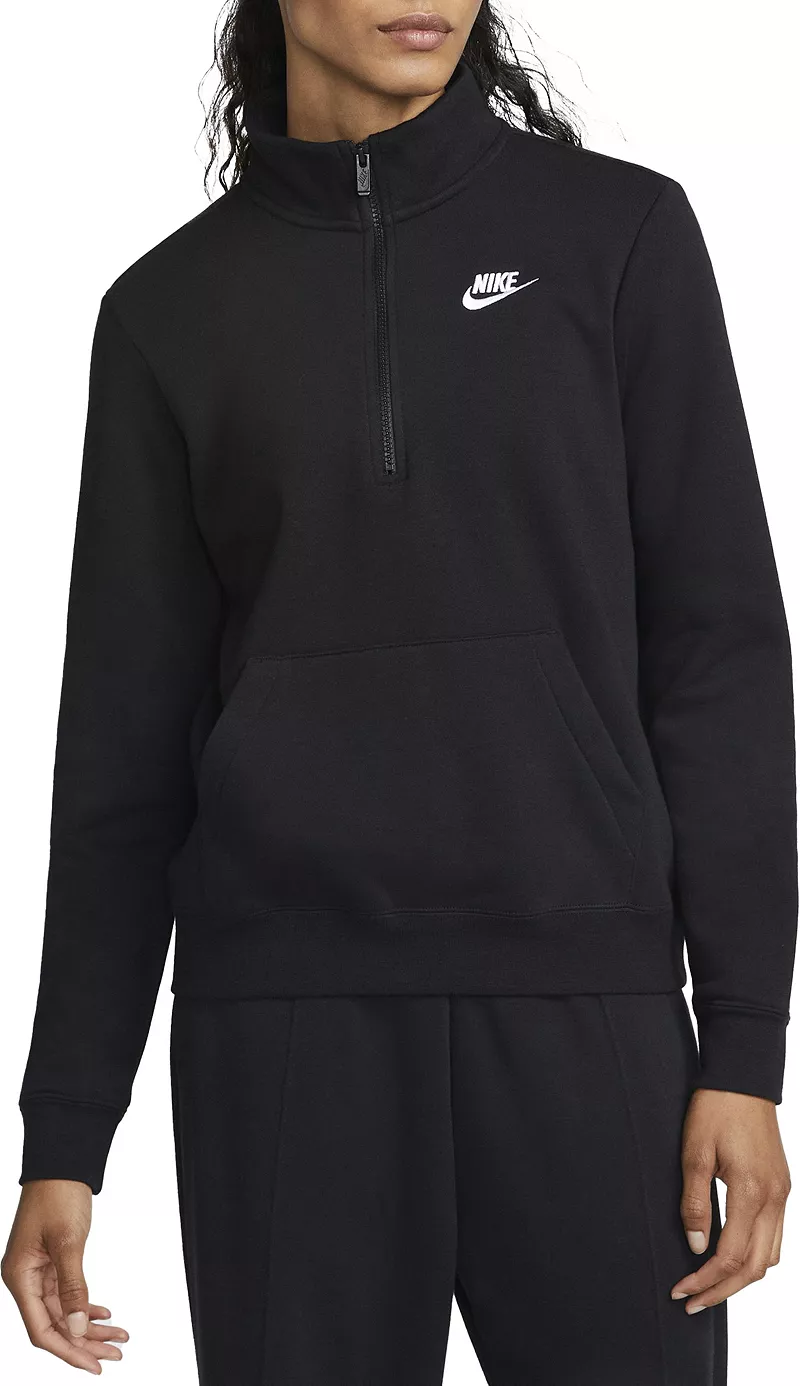 

Женская флисовая толстовка с молнией 1/2 Nike Sportswear Club, черный