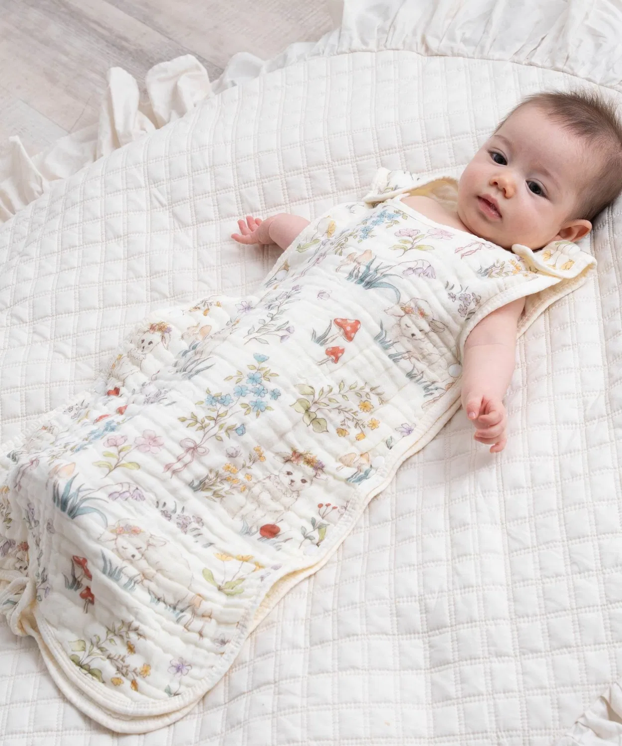 Детский спальный мешок из бамбукового волокна 6-слойный, Sweet Mommy, белый — фото 2