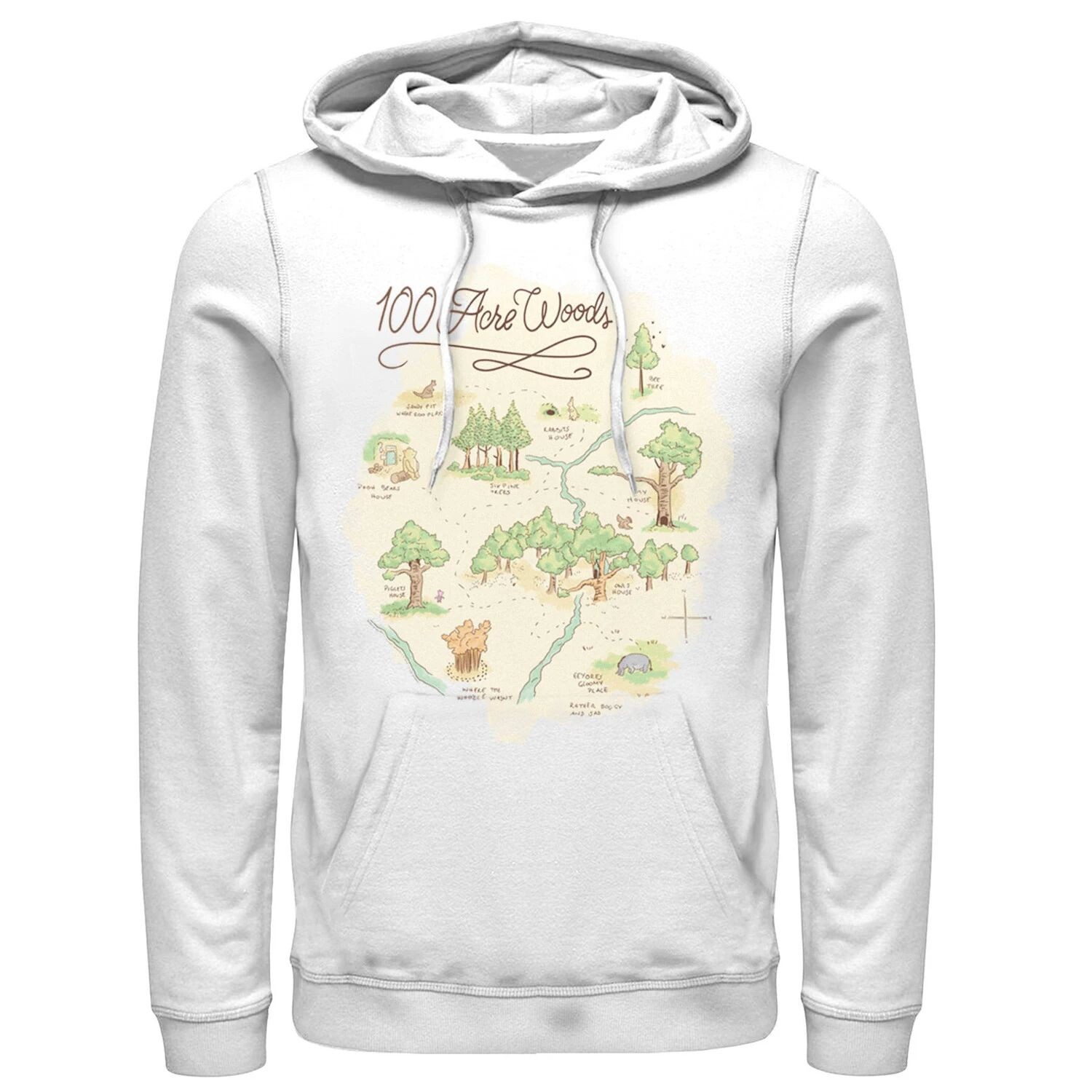 

Мужская толстовка с капюшоном Winnie The Pooh 100 Acre Woods Map Disney