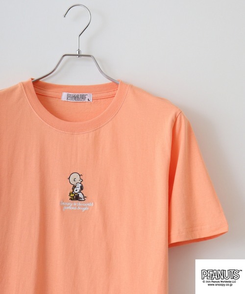 

Футболка с вышивкой и принтом PEANUTS, розовый