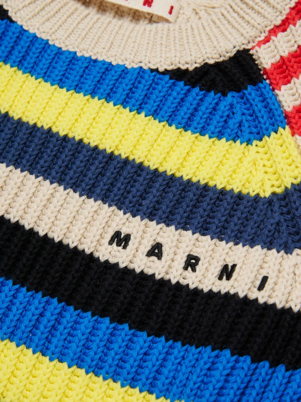 Свитер в полоску Marni Kids, бежевый — фото 4