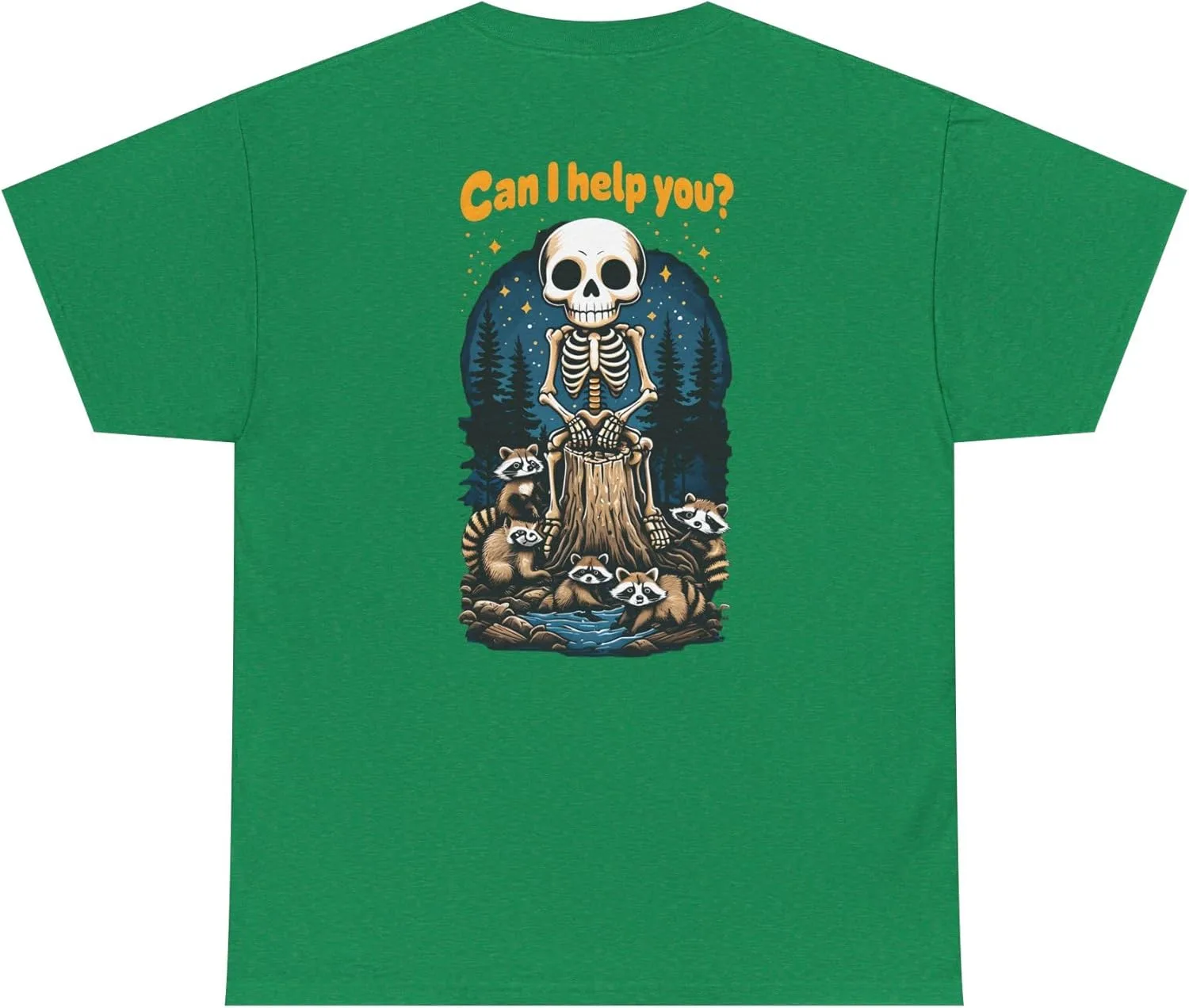 Футболка с принтом Spooky Skeleton, Sarcastic, Unisex, Cotton — фото 2