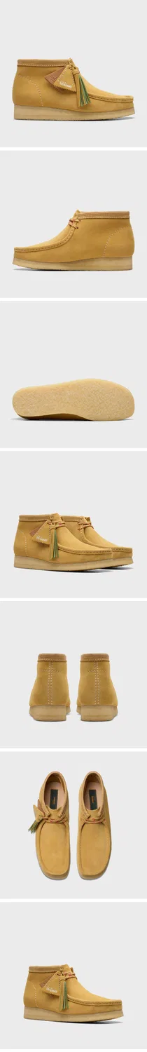 Мужские ботинки Wallabee из золотисто-коричневой замши от Clarks Originals — фото 3