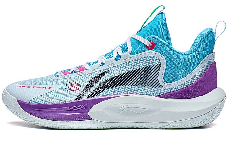 

ЛиНинг SONIC Команда Противоскользящие Поддерживающие Амортизирующие Низкие Баскетбольные Кроссовки Мужские Сине-Фиолетовые, Туманый Синий/Холостяцкий Синий