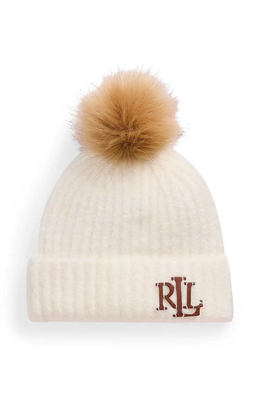 

Шапка Lauren Ralph Lauren из смесовой шерсти, бежевый