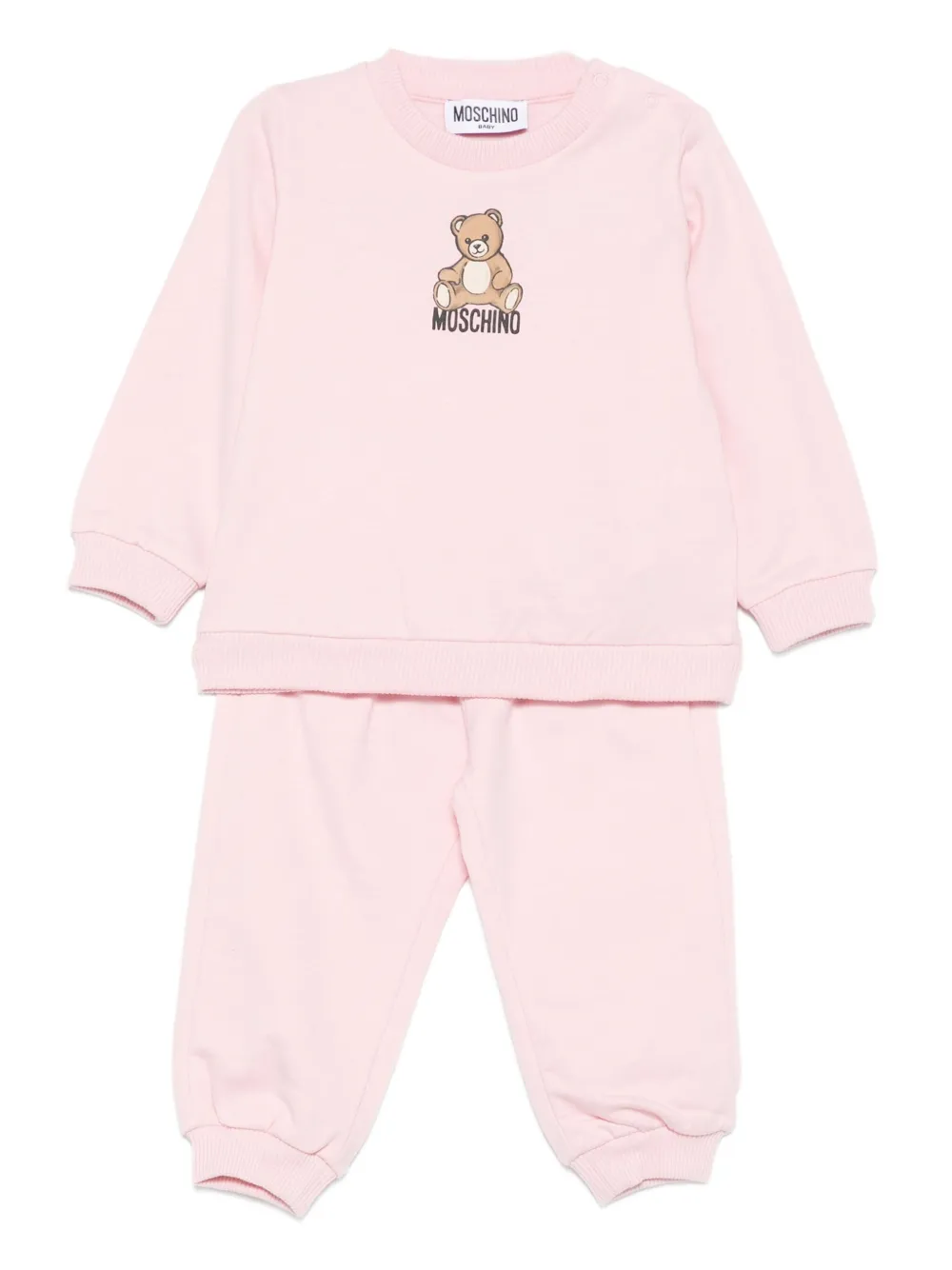 

Спортивный костюм с принтом плюшевого мишки Moschino Kids, розовый