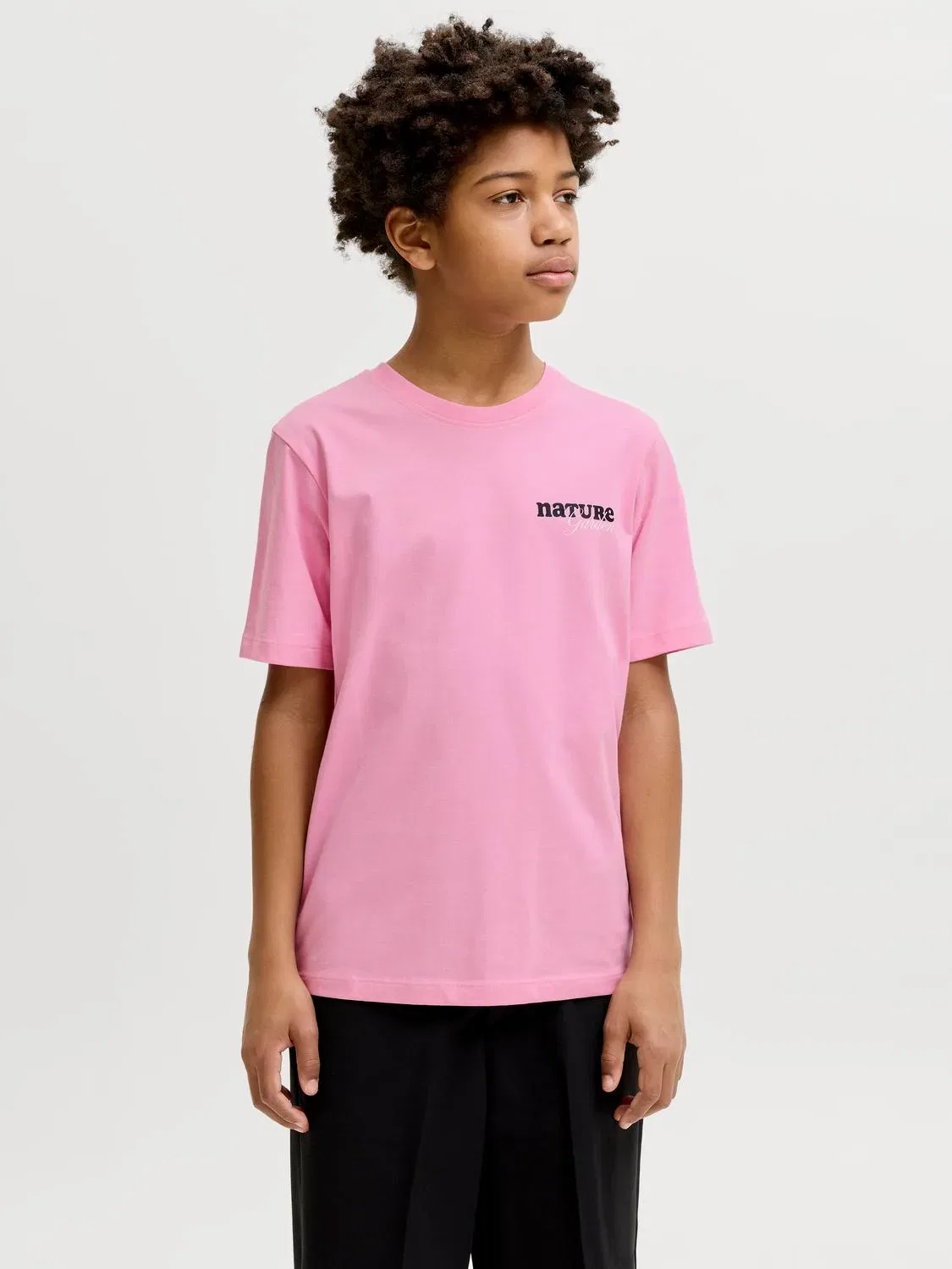 Футболка с принтом JACK & JONES Junior, prism pink — фото 4