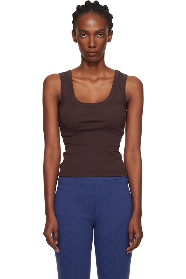 

Flore Flore Коричневая майка с холмистым рисунком