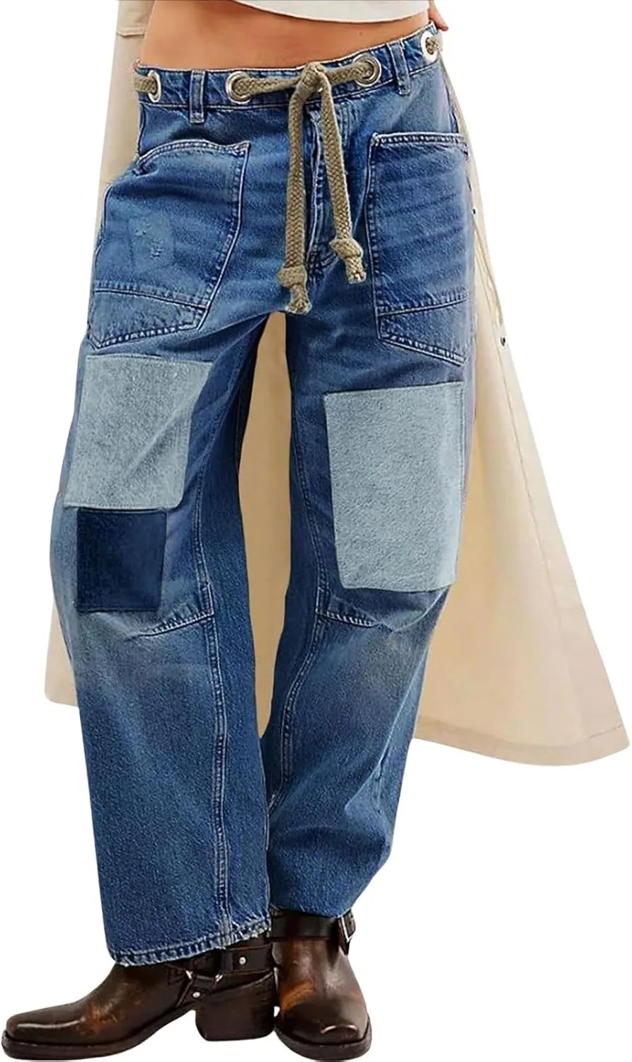 

Женские джинсы-карго Mid Rise Wide Leg Boyfriend Denim loveimgs