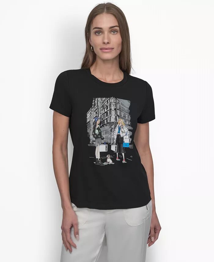 

Женская футболка с коротким рукавом Iconic Shopping DKNY, черный