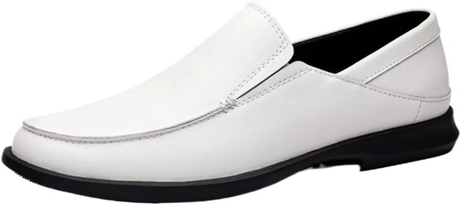 Мужские лоферы кожаные, Loafers, белый DHFIRUFSHLO