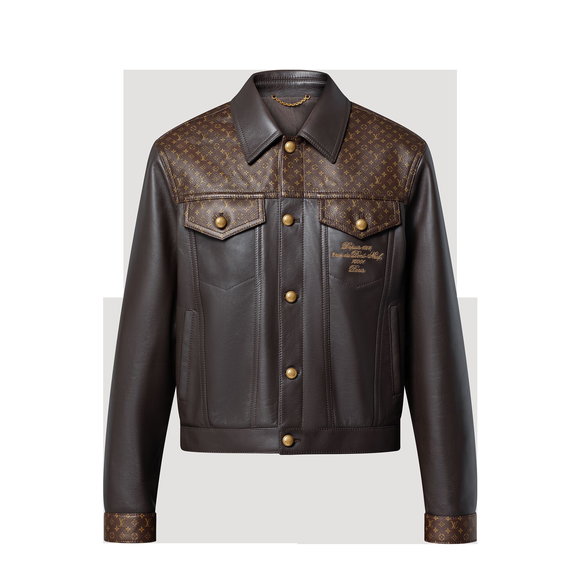 

Куртка Trucker из кожи с отделкой Louis Vuitton, коричневый