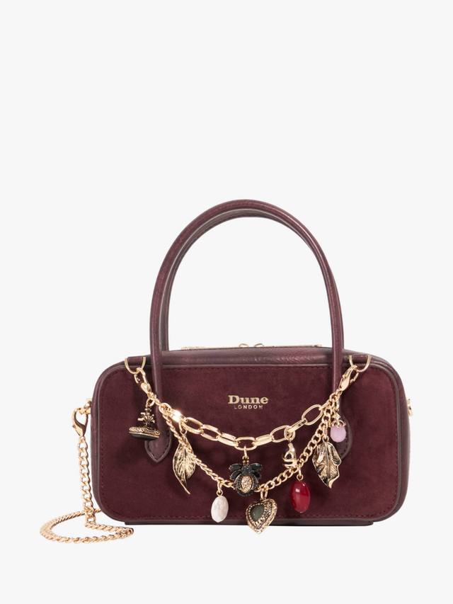 

Сумка Song Suede Charm Chain с цепочкой Dune London, Purple