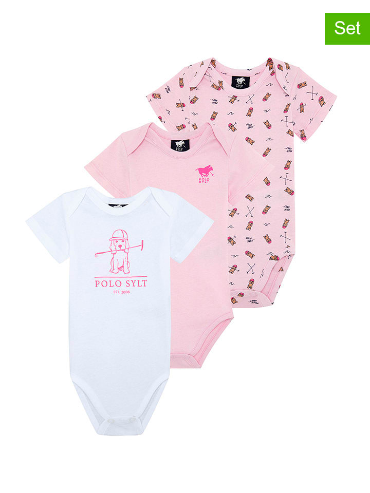 

Polo Sylt Комплект из 3 боди: бело-розовые