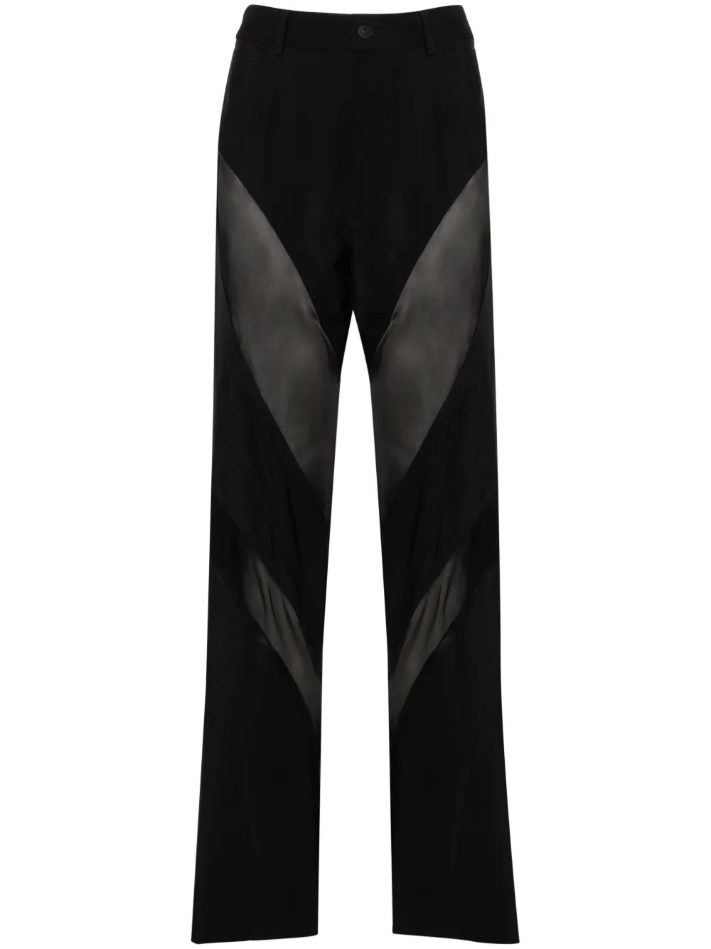 

Брюки со вставками из шелка Mugler, черный