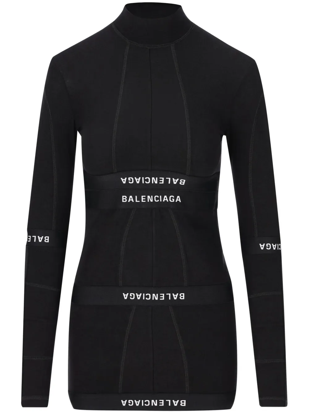 

Платье мини со вставками BALENCIAGA, черный