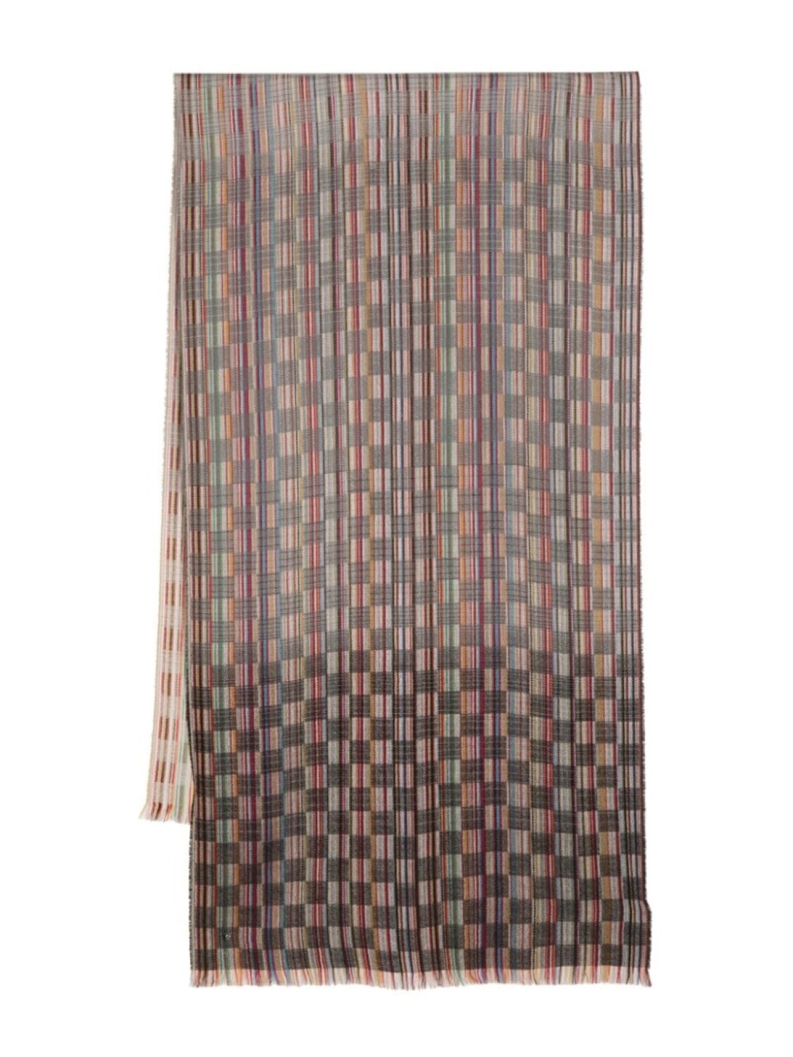 

Paul Smith шарф в полоску Signature Stripe из смеси шерсти и шелка, синий
