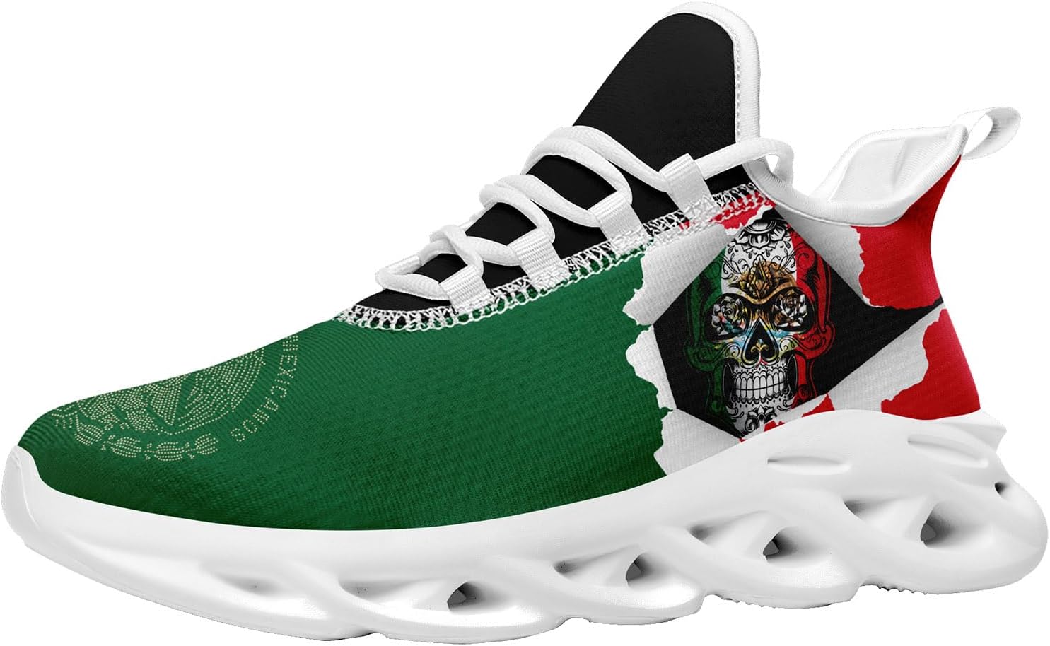 

Мужские кроссовки с мексиканским флагом, женские легкие кроссовки для фестивалей, подарок из Мексики, унисекс, беговые, спортивные, бейсбольные обувь Awsole, белый/черный/красный/зеленый