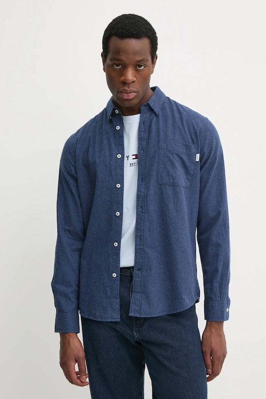 

Хлопковая рубашка AARON Pepe Jeans, темно-синий