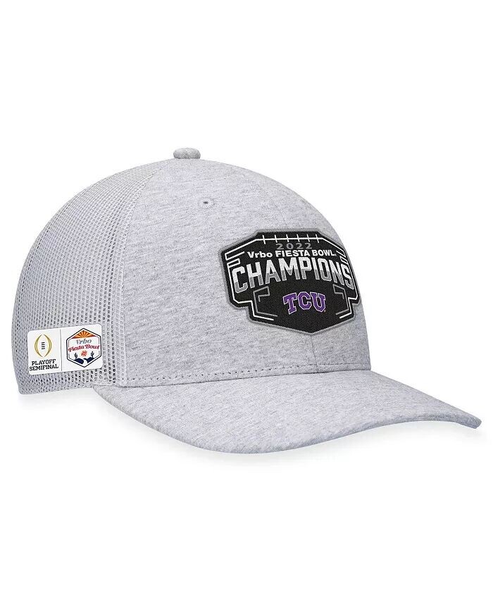 

Мужская регулируемая шляпа Heather Grey TCU Horned Frogs College Football Playoff 2022 Fiesta Bowl Champions Top Of The World, серый