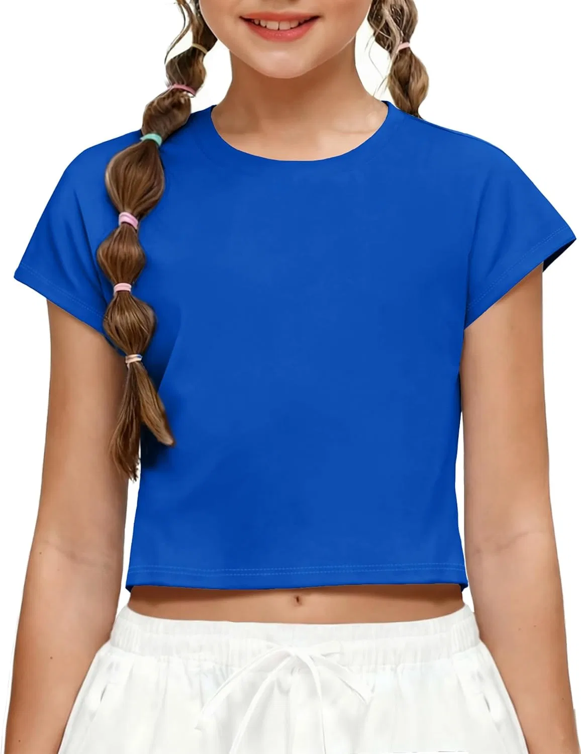 Футболка для девочек Zaclotre с коротким рукавом летучая мышь, Royal Blue