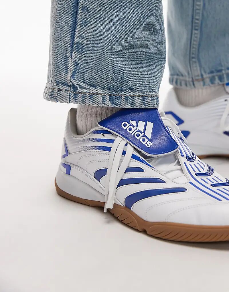 Кроссовки Adidas Originals Predator Sala белого и синего цветов — фото 3