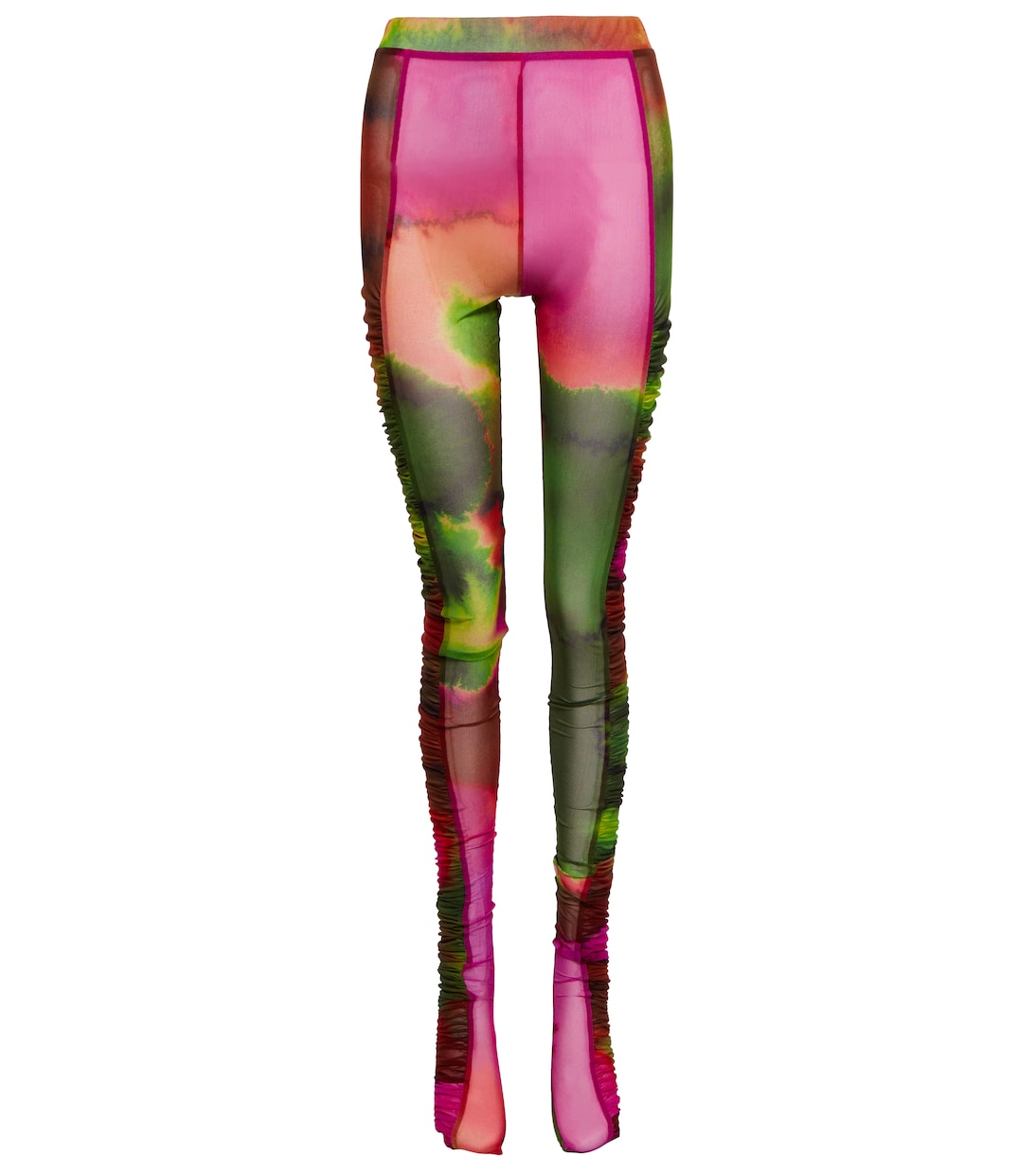 

Колготки с принтом и сборками Dries Van Noten, фуксия