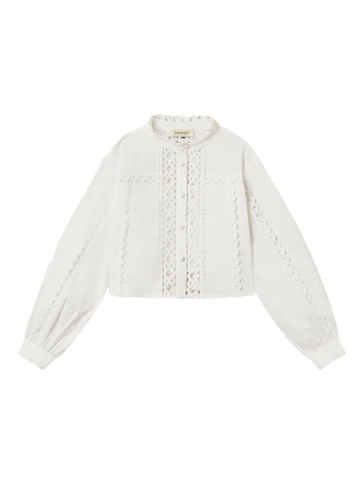 

TWINSET Kids блузка с сетчатыми вставками, белый