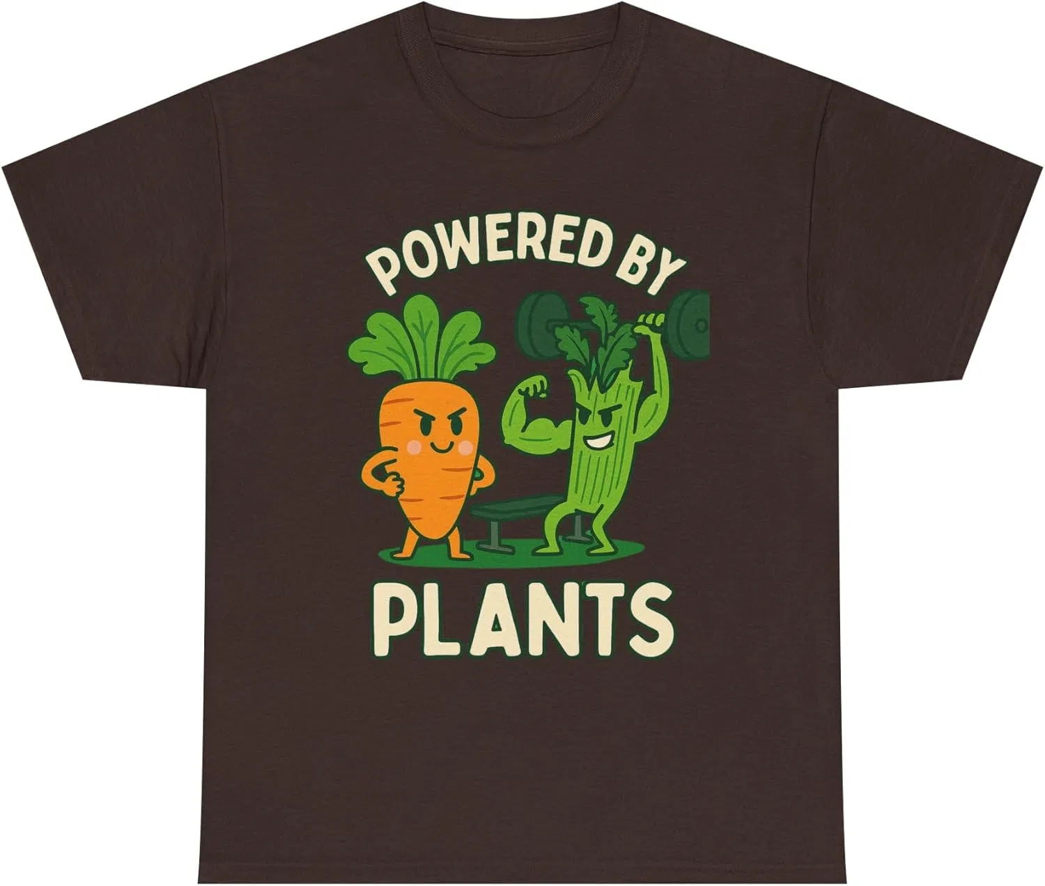 Футболка унисекс Powered by Plants, веганский подарок, футболка для тренировок на растительной основе, экологичная одежда, забавная фитнес-футболка