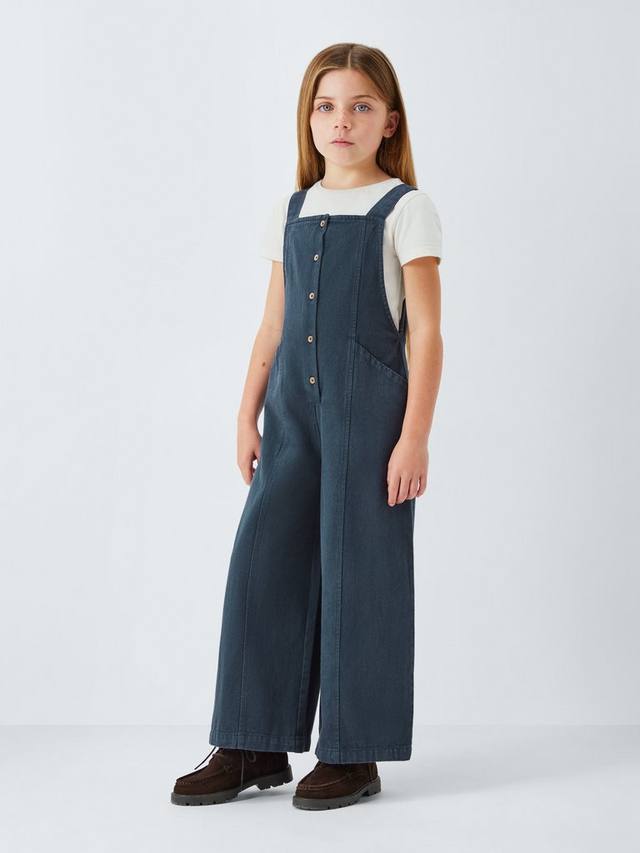 

Детский комплект: комбинезон с широкими штанинами и футболка John Lewis, Grey, White