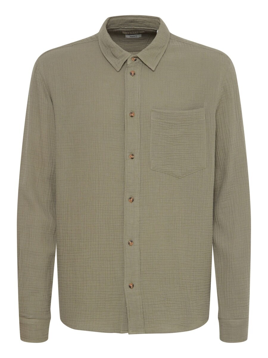 

Повседневная рубашка !Solid Regular fit Button Up Shirt DIain, цвет khaki/dark green