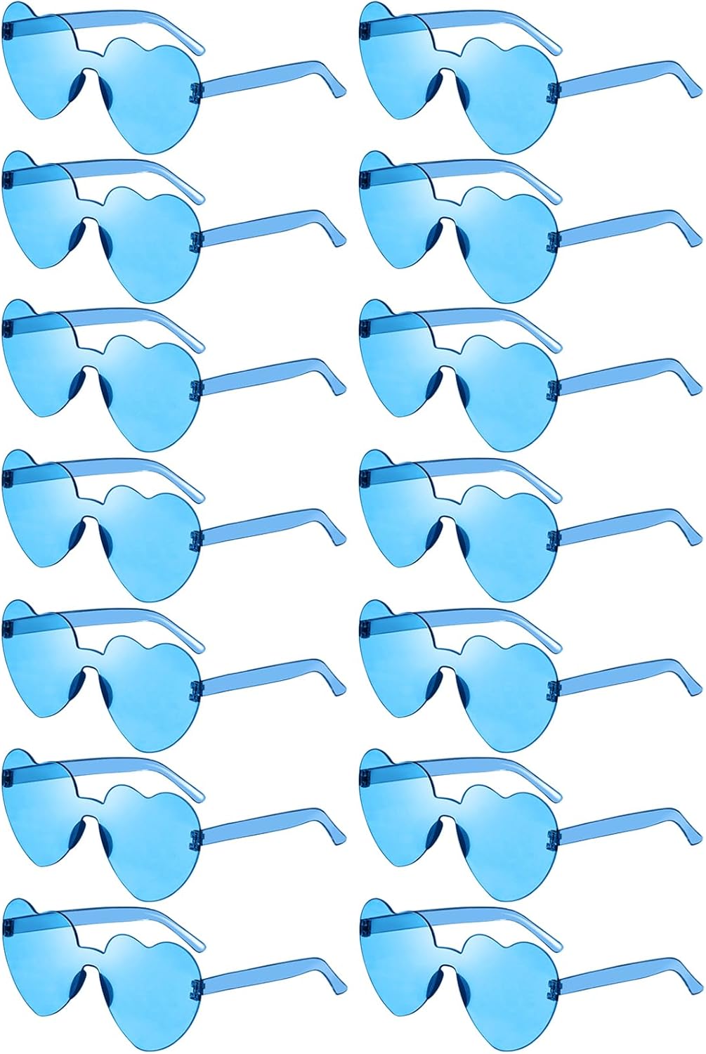 

14/42 солнцезащитных очков в форме сердца для женщин, забавные, милые, без оправы, прозрачные, конфетных цветов, в форме сердца, отличные подарки для вечеринки Geopty, Blue