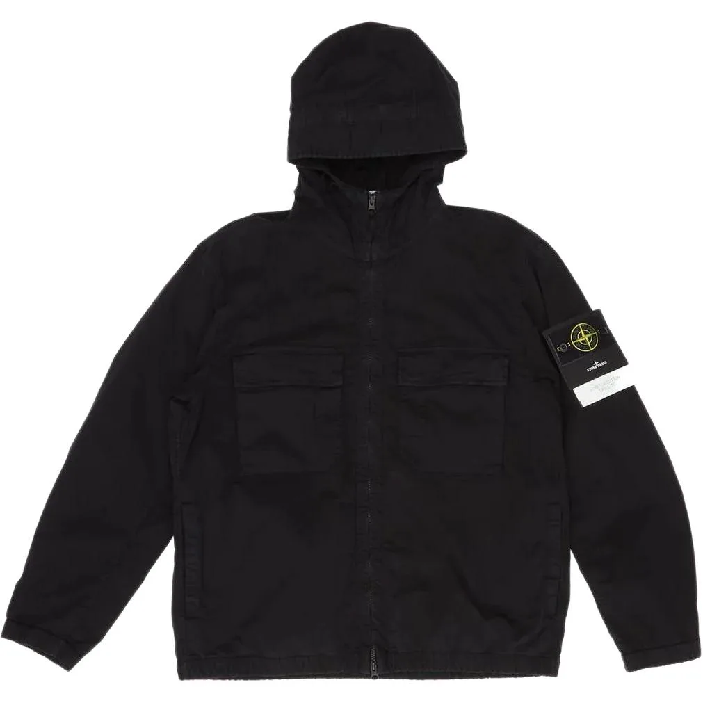 Куртка с капюшоном и нагрудным карманом STONE ISLAND, черный