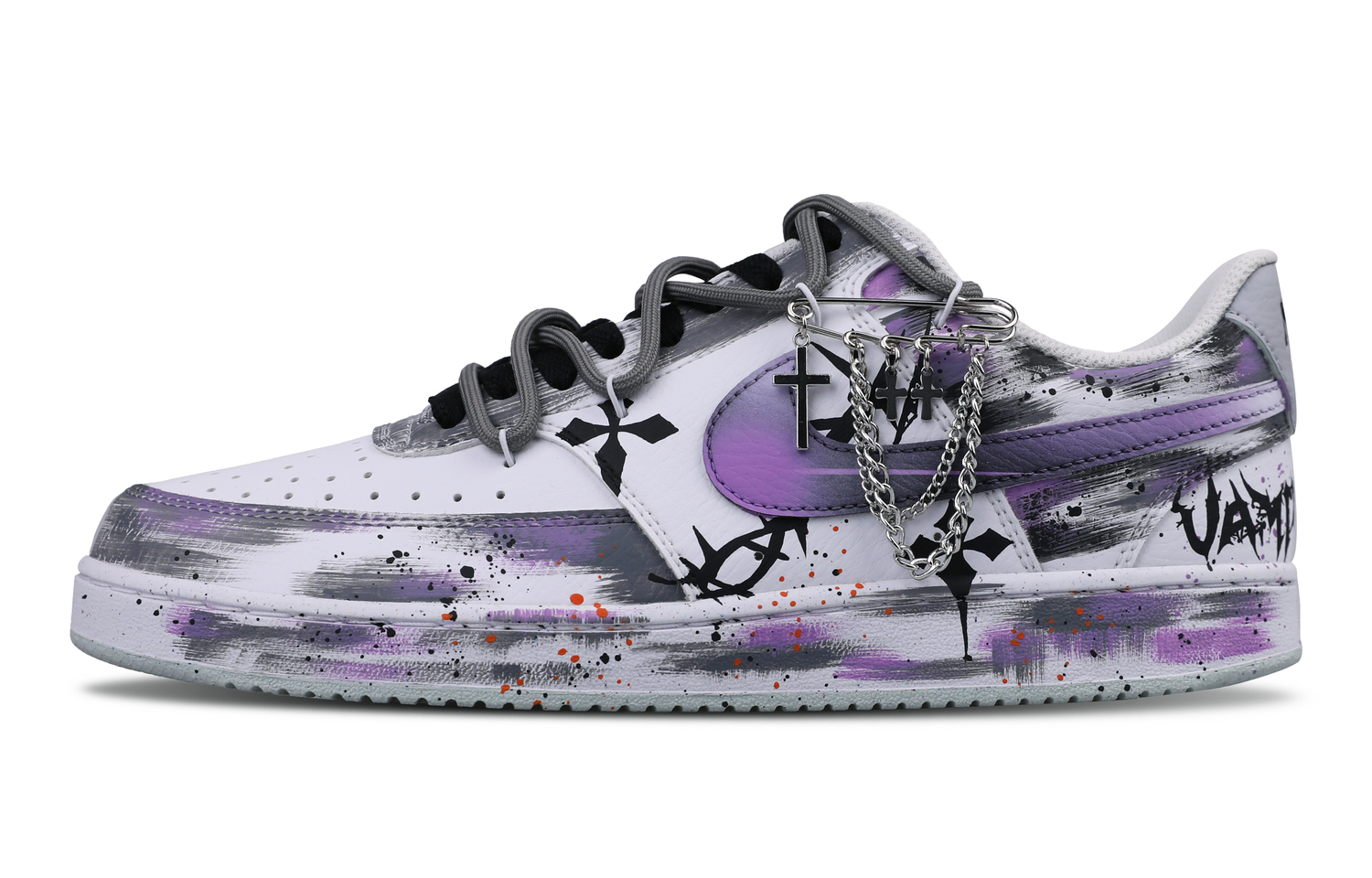 

Кроссовки Nike Court Vision 1 Low-Top Мужские Черно-Фиолетовые, Фиолетово-Синие