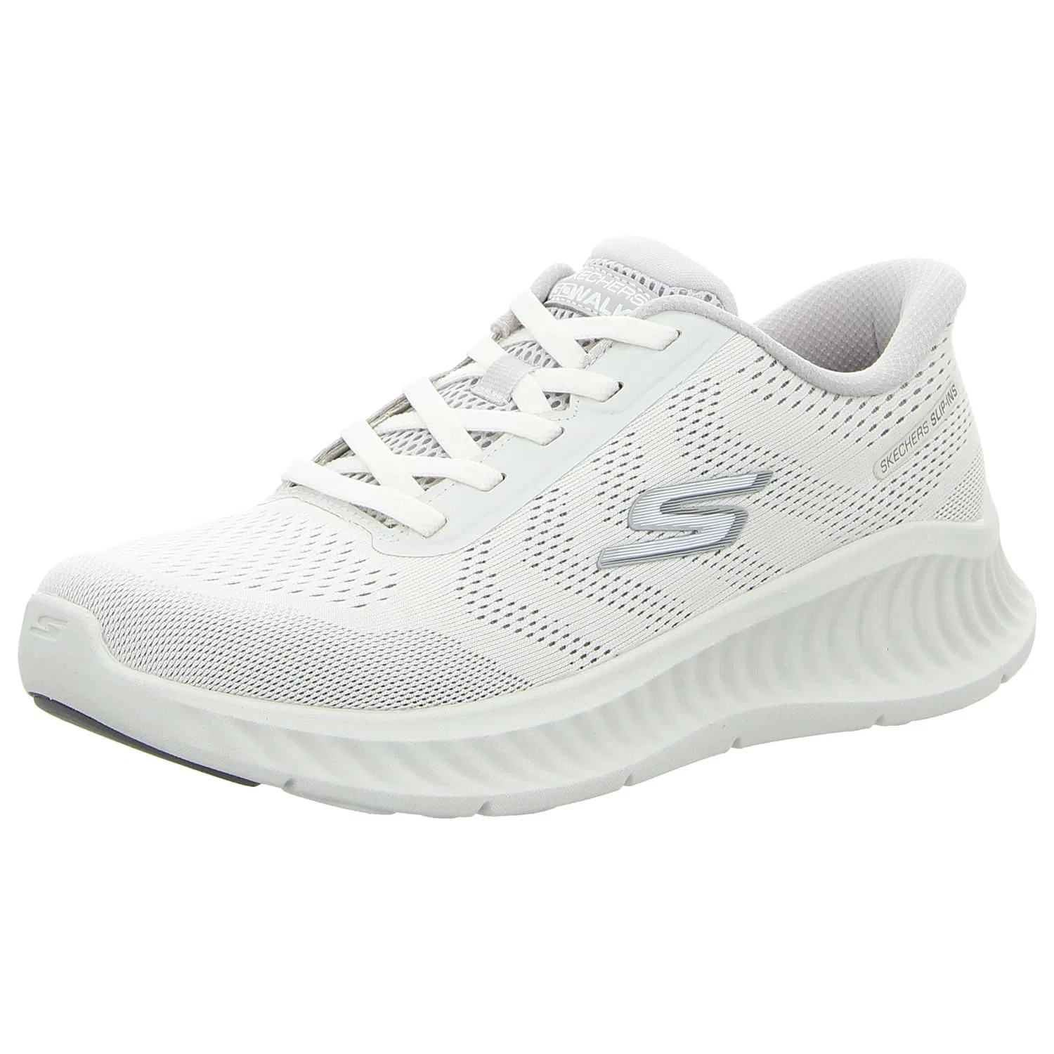 Сникерсы низкие с текстурным верхом Skechers, серый
