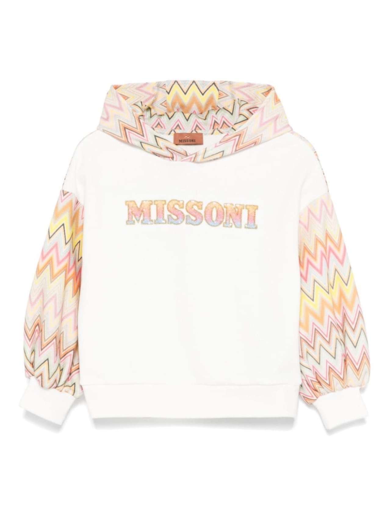 

Missoni Kids толстовка с капюшоном и зигзагообразным принтом, белый