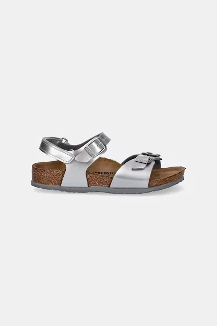 Сандалии с цветочным принтом Rio AS Kids Flowers Birkenstock, серебряный — фото 2