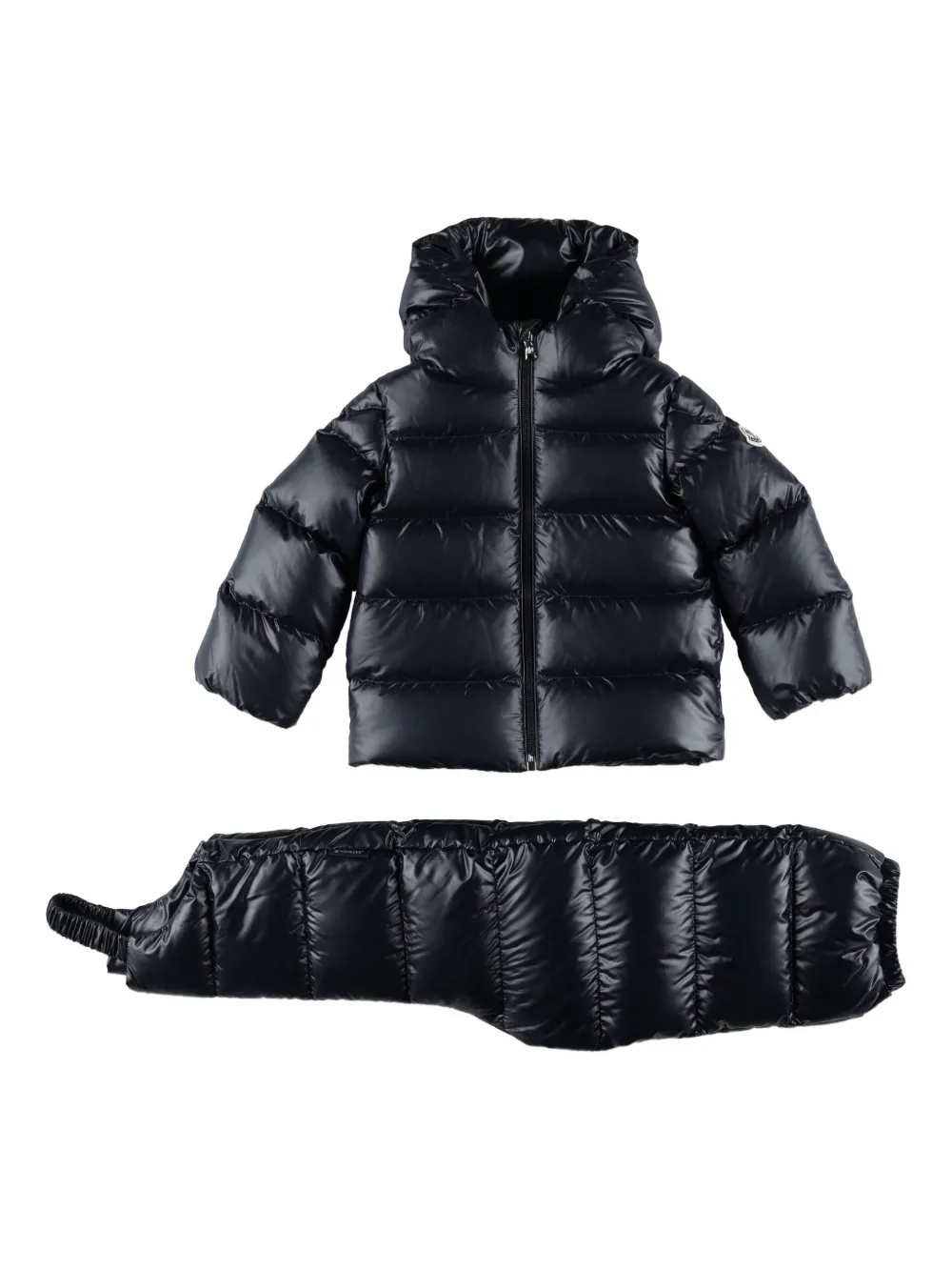 

Пуховик с капюшоном Moncler Enfant, черный