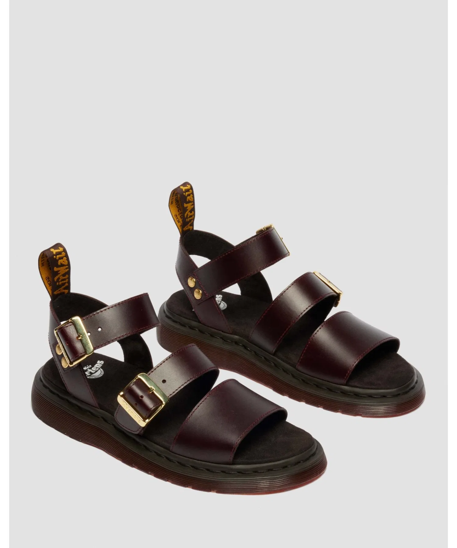Мужские сандалии Dr. Martens GRYPHON из натуральной кожи коричневые — фото 3