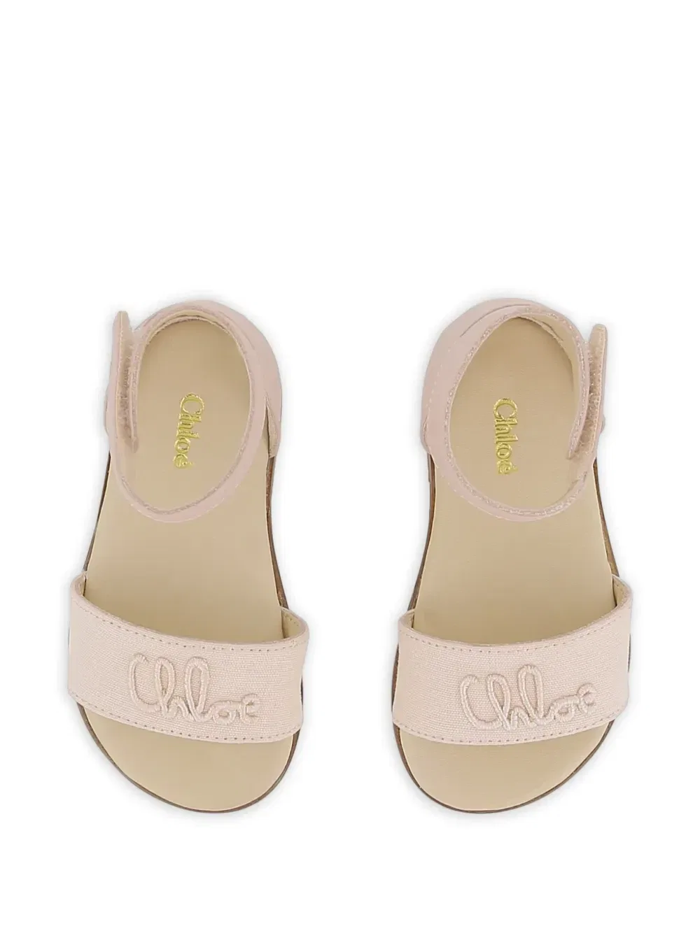 Босоножки с вышивкой Chloé Kids, розовый — фото 4